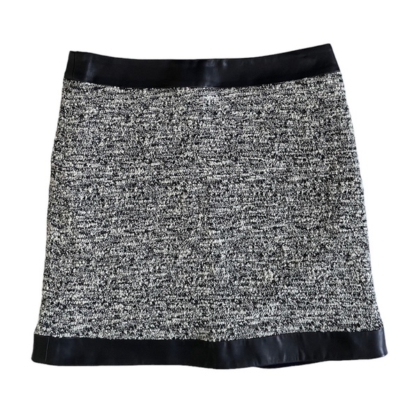 Rag & bone tweed mini skirt with leather trim size 2 - Picture 2 of 10